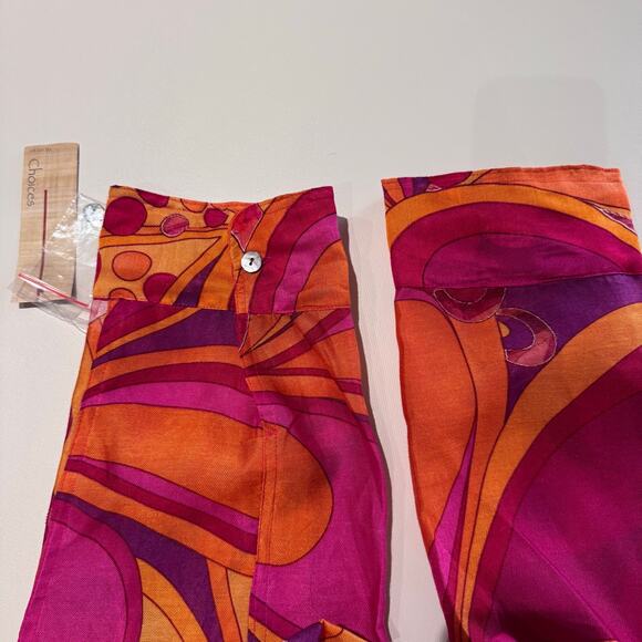 Choices Women Fuschia Magenta Blouse Button Up Artsy Summer Resortwear size 1X - Picture 6 of 9